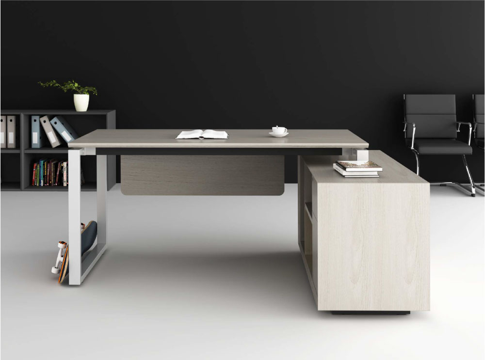 spazio-slh-wi1-01 Spazio SLH-WI1 Executive Table with Side table - Image 1